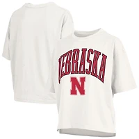 T-shirt blanc Pressbox pour femmes Nebraska Huskers Nelson