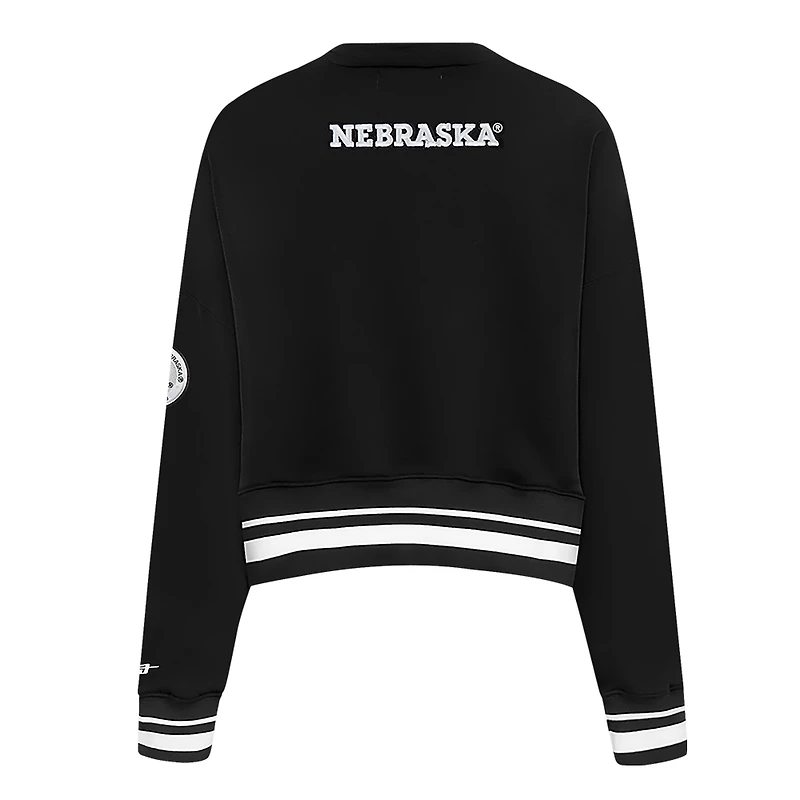 Sweat-shirt court à enfiler Nebraska Huskers Pearl Pro Standard pour femme, noir