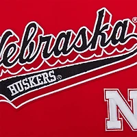 Women's Pro Standard Scarlet Nebraska Huskers Script Tail Oversized Boyfriend T-Shirt