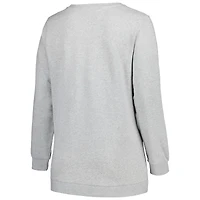 Sweat-shirt à rayures latérales taille plus Nebraska Huskers Profile Heather Grey pour femme