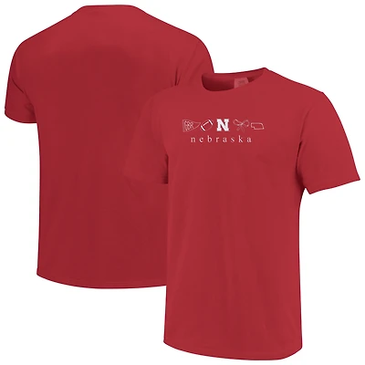 Women's  Scarlet Nebraska Huskers Comfort Colors T-Shirt