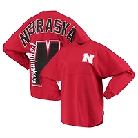 T-shirt en jersey pour femme Scarlet Nebraska Huskers Loud n Proud Spirit