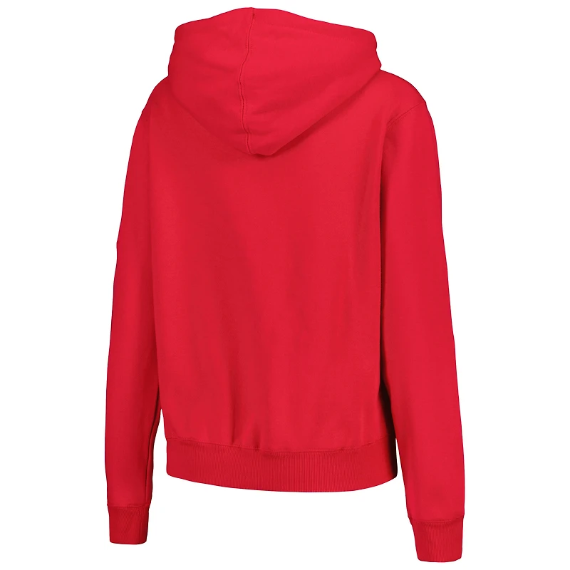 Women's Scarlet Nebraska Huskers Team Big Logo Pullover Hoodie