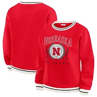 Women's WEAR by Erin Andrews Scarlet Nebraska Huskers Seal Sweatshirt
