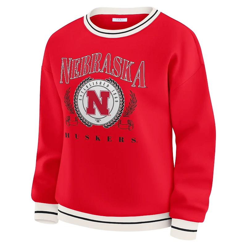 Women's WEAR by Erin Andrews Scarlet Nebraska Huskers Seal Sweatshirt