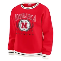 Women's WEAR by Erin Andrews Scarlet Nebraska Huskers Seal Sweatshirt