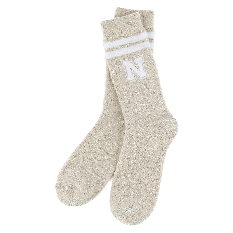 Women's ZooZatz Cream Nebraska Huskers Victory Plush Socks