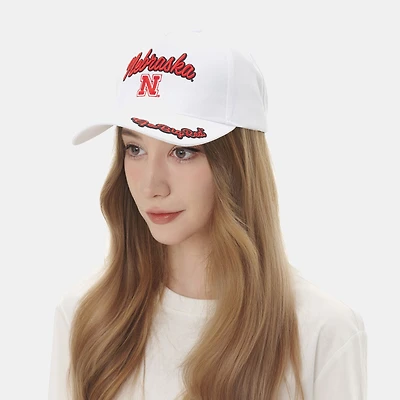 Casquette ajustable ZooZatz blanche pour femmes Nebraska Huskers Sweet Spirit A-Frame