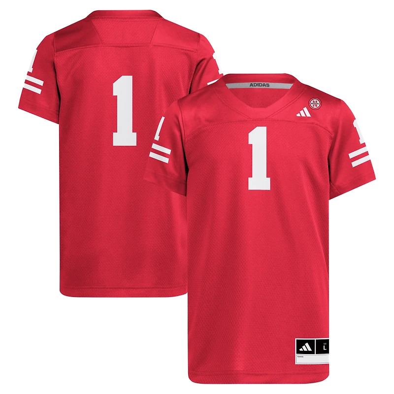 Maillot réplique adidas #1 Scarlet Nebraska Huskers pour jeunes