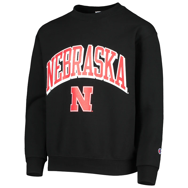 Sweat Champion Nebraska Huskers Powerblend Fleece noir pour jeune