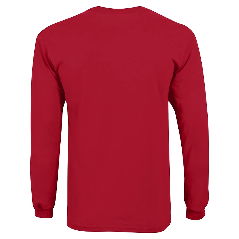 Youth Champion Scarlet Nebraska Huskers Distressed Arch Over Logo Long Sleeve T-Shirt