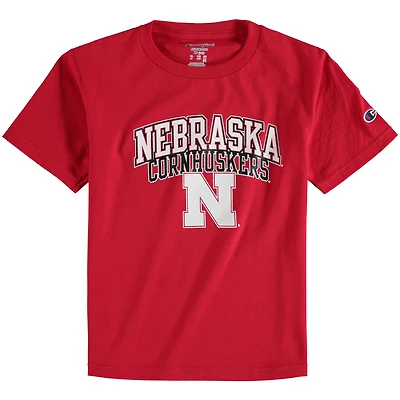 T-shirt en jersey Champion Scarlet Nebraska Huskers pour jeune