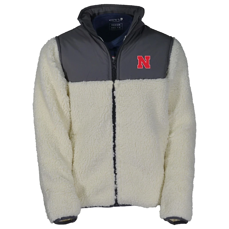 Veste Teddy Sherpa zippée intégrale Youth Garb Charcoal Nebraska Huskers