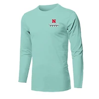 Youth  Light Green Nebraska Huskers Merry Christmas Tree Long Sleeve T-Shirt