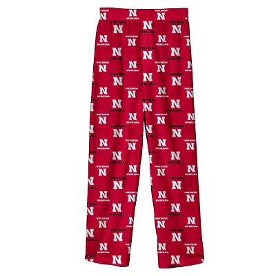 Youth Outerstuff Scarlet Nebraska Huskers All-Over Team Logo Pants