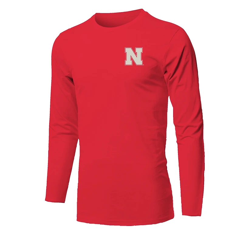 Youth  Red Nebraska Huskers Snowy Polaroid Long Sleeve T-Shirt