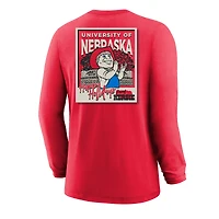 Youth  Red Nebraska Huskers Snowy Polaroid Long Sleeve T-Shirt