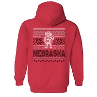 Pull à capuche classique des fêtes pour jeunes, style écarlate, Nebraska Huskers