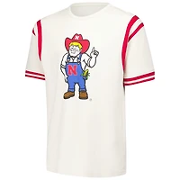 T-shirt colorblock à empiècement crème Wes & Willy pour jeunes Nebraska Huskers