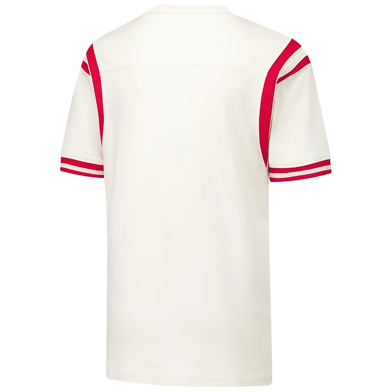 T-shirt colorblock à empiècement crème Wes & Willy pour jeunes Nebraska Huskers