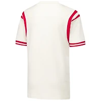 T-shirt colorblock à empiècement crème Wes & Willy pour jeunes Nebraska Huskers