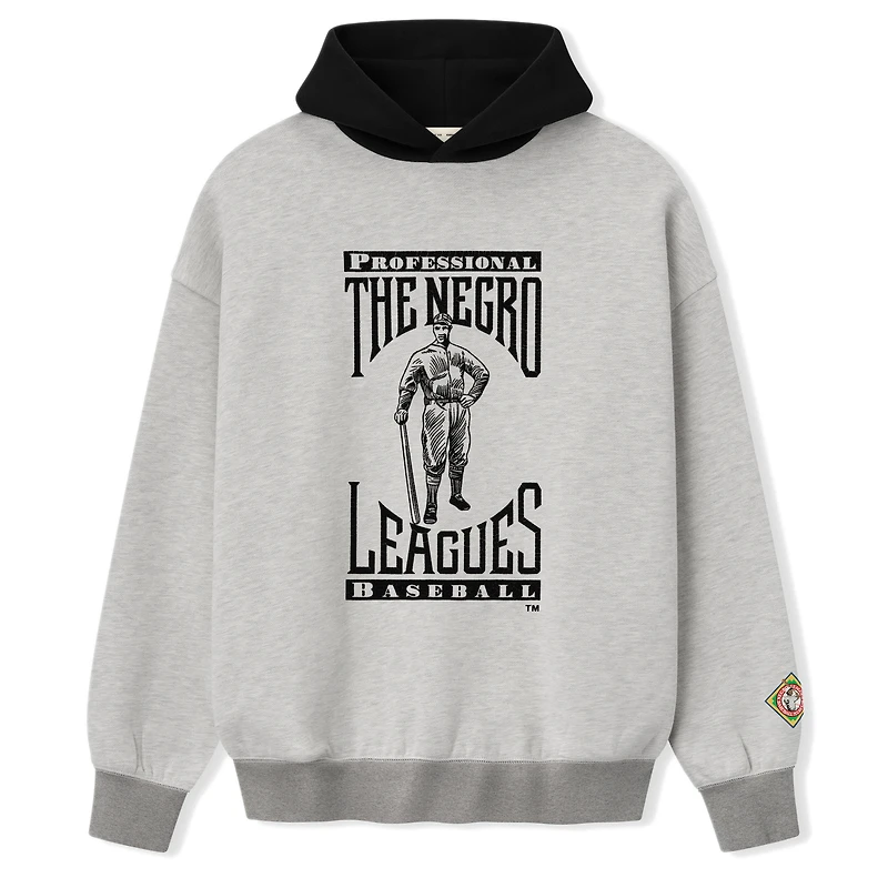 Men's Heather Gray/Black Fear of God x Negro Leagues Baseball Museum Fleece Pullover Hoodie