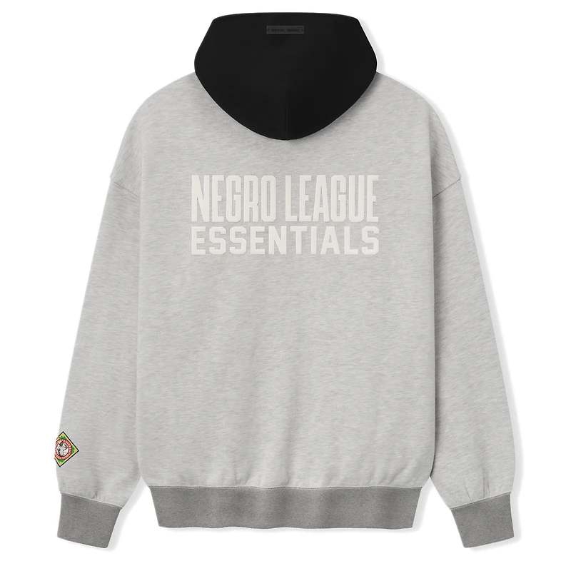 Men's Heather Gray/Black Fear of God x Negro Leagues Baseball Museum Fleece Pullover Hoodie