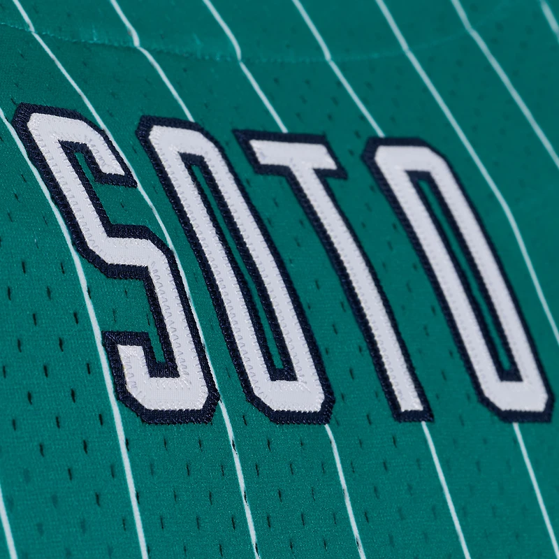 Maillot d'entraînement au bâton Mitchell & Ness Juan Soto bleu sarcelle des New York Lincoln Giants pour homme
