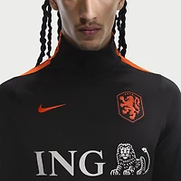 Haut d'entraînement Nike Strike Dri-FIT à col zippé noir pour homme, équipe nationale des Pays-Bas 2026