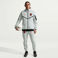 Sweat à capuche zippé Nike Tech Fleece Windrunner gris pour homme, équipe nationale des Pays-Bas 2026