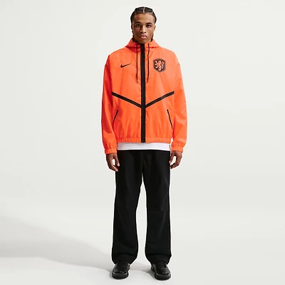Veste à capuche zippée Nike orange pour homme, modèle Anthem 2026 de l'équipe nationale des Pays-Bas, Dri-FIT