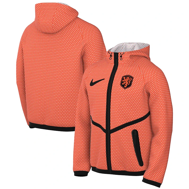 Men's Nike Orange Netherlands National Team Anthem Mesh Dri-FIT Full-Zip Hooded Jacket