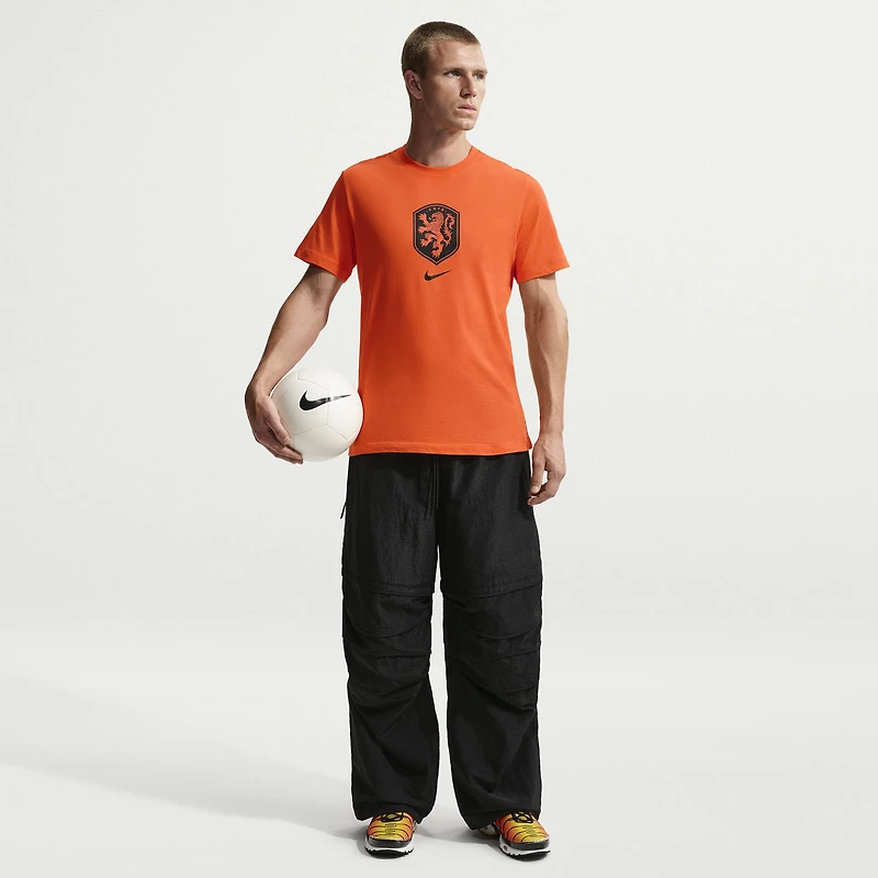 T-shirt Nike blanc pour homme avec l'écusson de l'équipe nationale des Pays-Bas