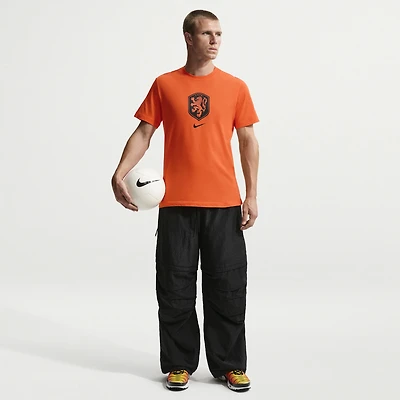 T-shirt Nike blanc pour homme avec l'écusson de l'équipe nationale des Pays-Bas