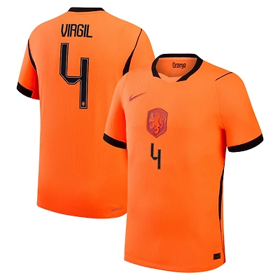 Men's Nike Virgil van Dijk Orange Netherlands National Team 2026 Home Match Authentic Jersey