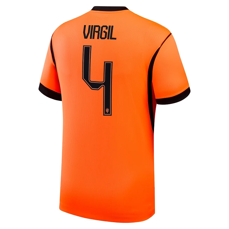 Maillot réplique domicile Nike Virgil van Dijk orange de l'équipe nationale des Pays-Bas 2026