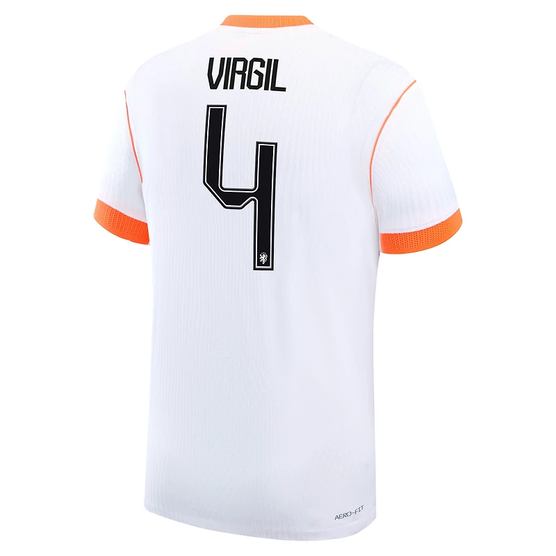 Men's Nike Virgil van Dijk White Netherlands National Team 2026 Away Match Authentic Jersey