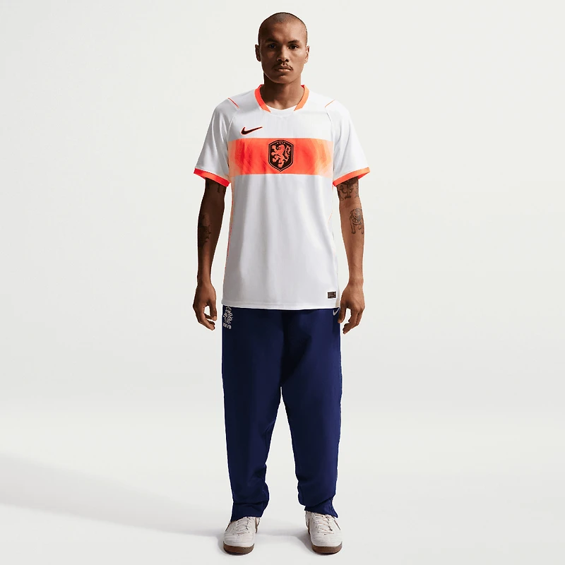 Maillot réplique Nike blanc pour homme de l'équipe nationale des Pays-Bas 2026, extérieur, modèle Stadium.