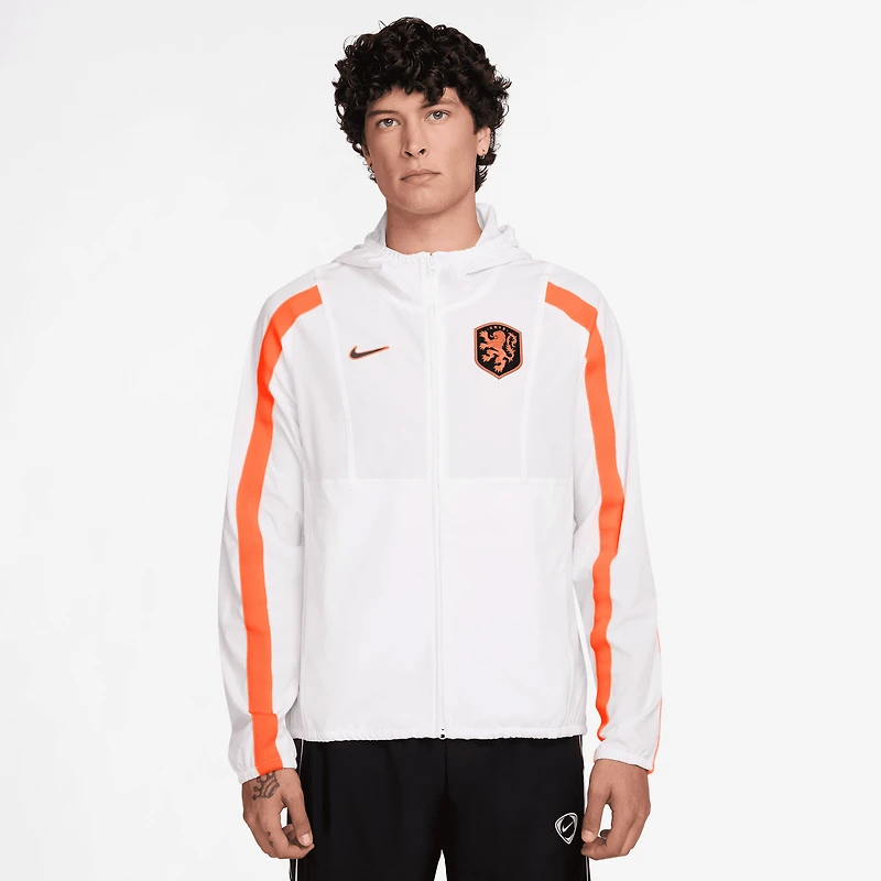 Men's Nike White Netherlands National Team 2026 Energy Dri-FIT Full-Zip Hooded Jacket