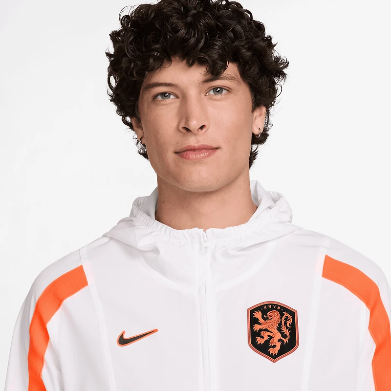 Men's Nike White Netherlands National Team 2026 Energy Dri-FIT Full-Zip Hooded Jacket