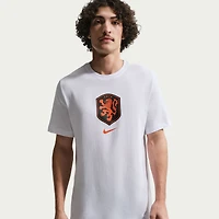 T-shirt Nike blanc pour homme avec l'écusson de l'équipe nationale des Pays-Bas