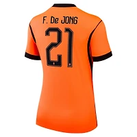 Women's Nike Frenkie de Jong Orange Netherlands National Team 2026 Home Stadium Replica Jersey