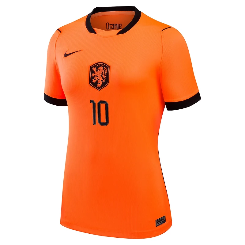 Maillot réplique domicile Nike Memphis Depay orange pour femme, équipe nationale des Pays-Bas 2026