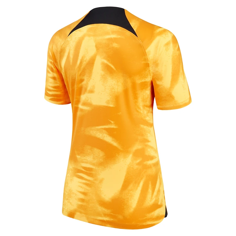 Women's Nike Orange Netherlands National Team 2022/23 Home Breathe Stadium Replica Blank Jersey