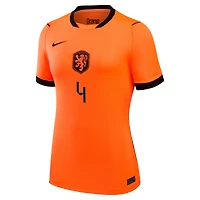 Maillot réplique domicile Nike Virgil van Dijk orange de l'équipe nationale des Pays-Bas 2026 pour femme