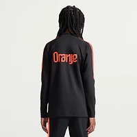 Haut d'entraînement à manches longues et fermeture éclair 1/4 Nike Strike Dri-FIT pour jeunes, équipe nationale des Pays-Bas 2026, noir
