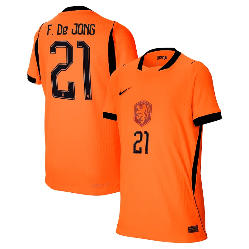 Youth Nike Frenkie de Jong Orange Netherlands National Team 2026 Home Match Authentic Jersey