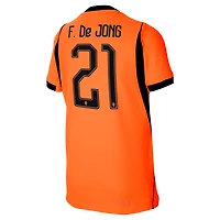 Maillot domicile authentique Nike Frenkie de Jong Orange l'équipe nationale des Pays-Bas 2026