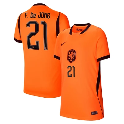 Youth Nike Frenkie de Jong Orange Netherlands National Team 2026 Home Stadium Replica Jersey