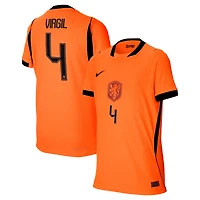 Maillot domicile authentique Nike Virgil van Dijk orange de l'équipe nationale des Pays-Bas 2026 pour jeunes